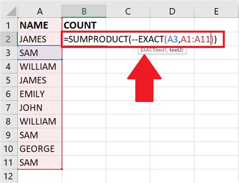 Image result for Count Names in Excel