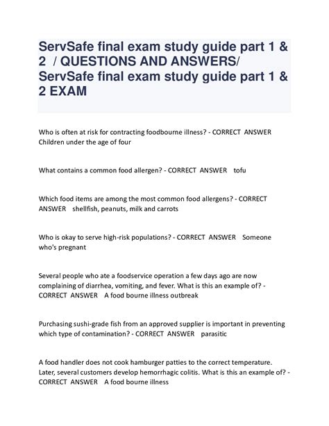 ServSafe Study Guide Answers に対する画像結果