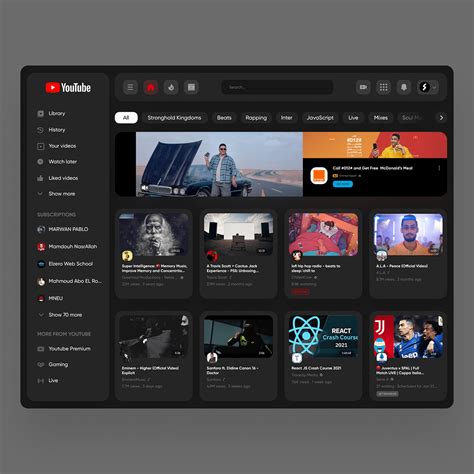 Image result for YouTube Web UI