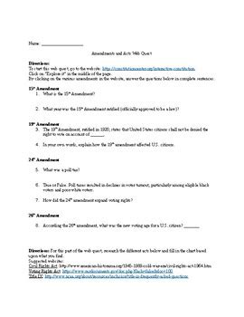 15th Amendment WebQuest Answer Key に対する画像結果