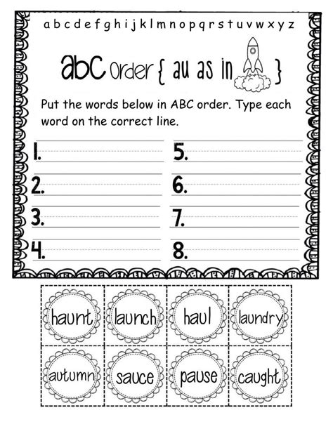 Image result for ABC Order First Grade