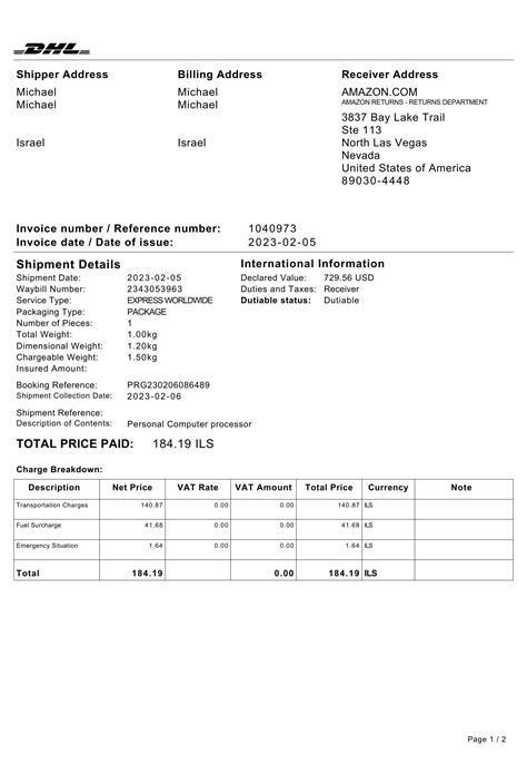 DHL Consignment Note に対する画像結果