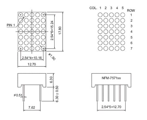 Image result for Micro LED Matrix 5X7