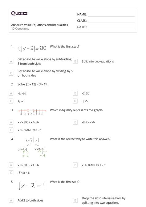 Image result for Solving Equations and Inequalities Worksheet
