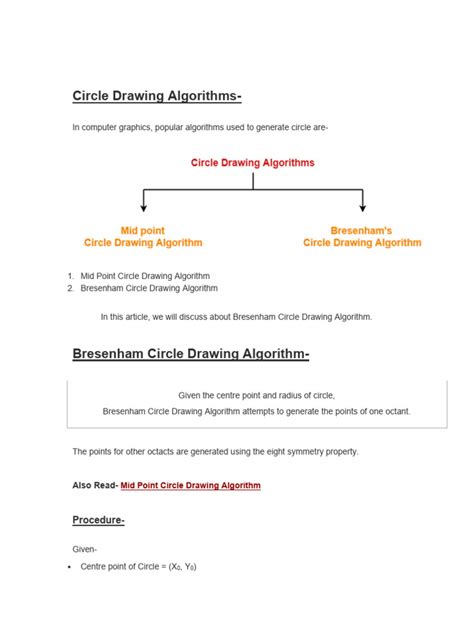 Image result for Algorithm for Drawing a Circle