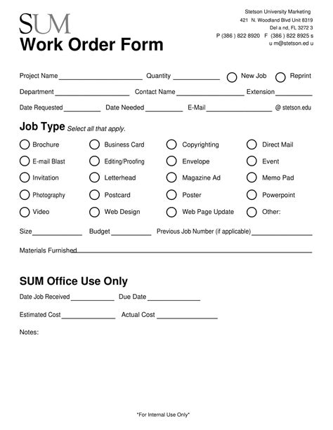 Image result for Printable Work Orders