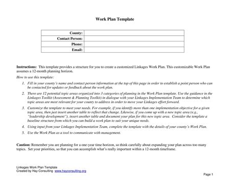 Image result for Work Plan Sample PDF