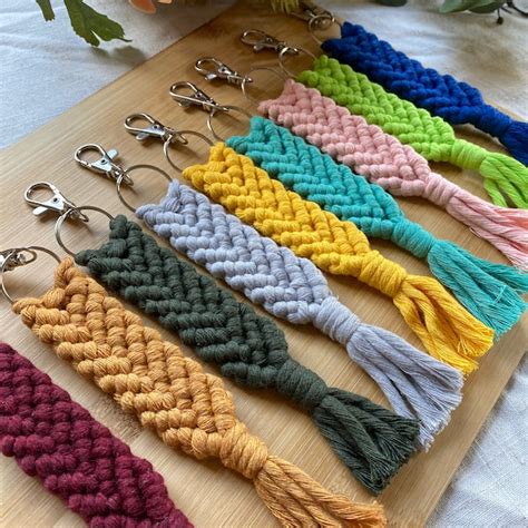 Multi Colored Macrame Keychain Boho に対する画像結果