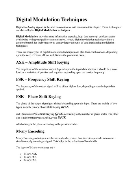 Image result for Objective of Digitial Modulation Techniques