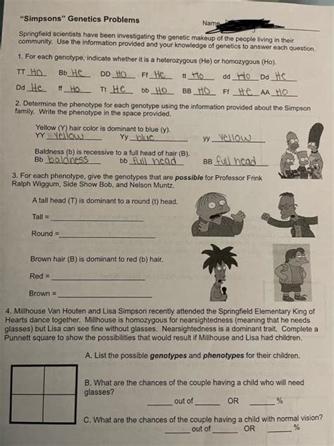 Image result for Genetics Problems Worksheet and Answers