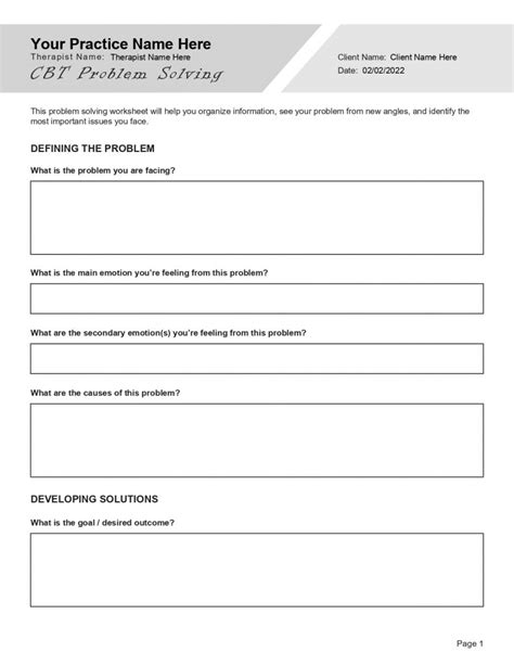 Problem Solving Worksheet Psychtools に対する画像結果