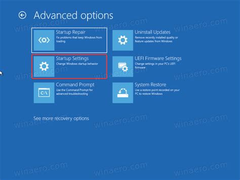 Toradh íomhá ar Windows Startup Settings