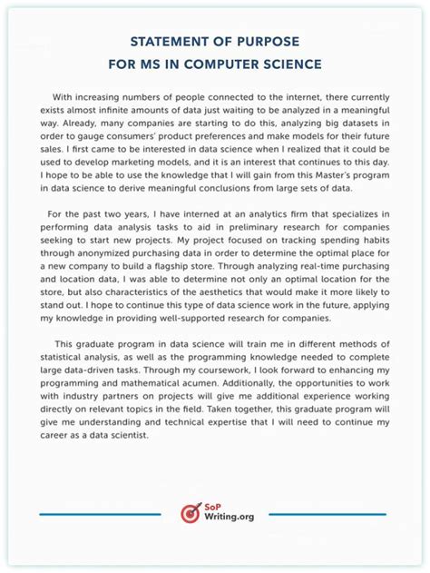 Computer Science Statement of Purpose Example に対する画像結果