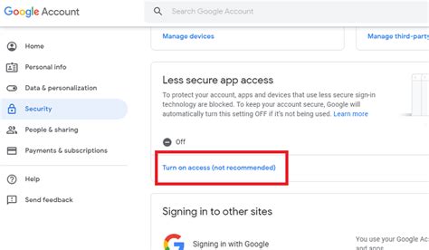 Image result for Turn Off Less Secure Apps