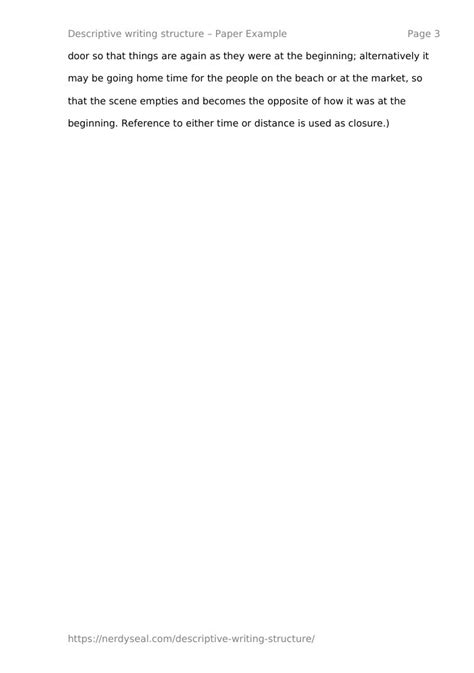 Image result for Descriptive Writing Structure