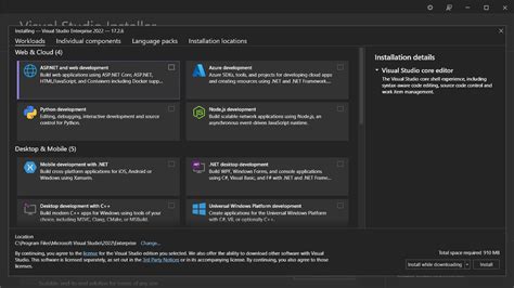 Image result for Visual Studio Install Workloads