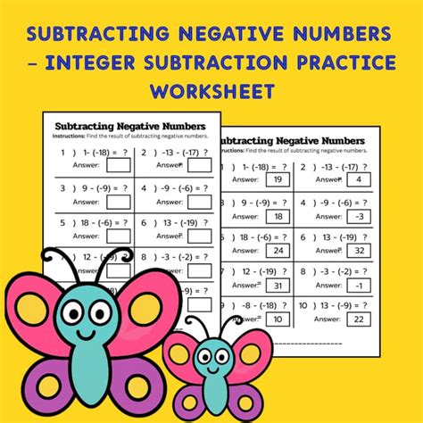 Image result for Math Subtraction Negative Numbers Worksheet