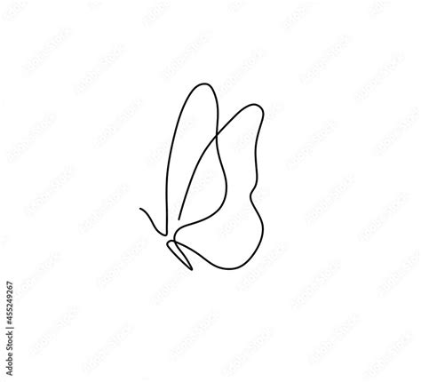 Vector isolated tiny one line butterfly drawing. Simple minimal ...