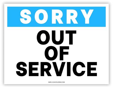 Toradh íomhá ar Out of Service Sign Printable PDF