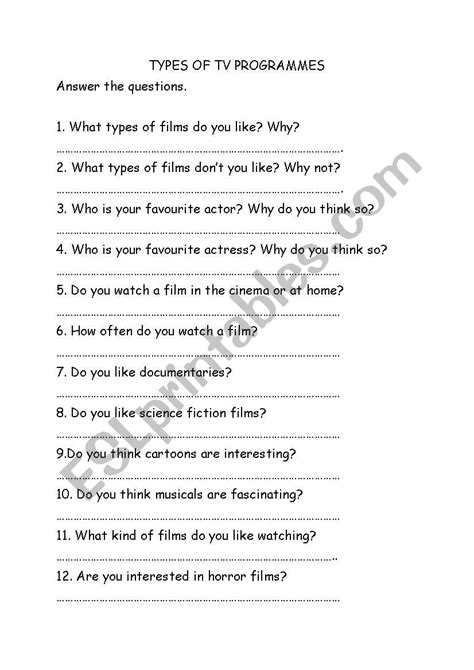 Image result for TV Programme Worksheet