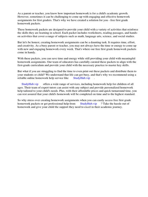 Toradh íomhá ar First Grade Homework Packets PDF Free