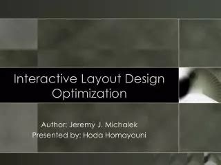 Optimization Design Statistic Layout に対する画像結果