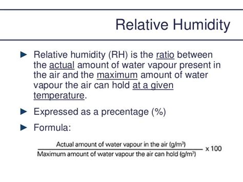 Image result for Formula of Relative Humidity