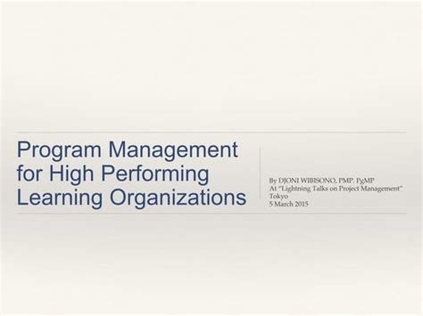 Image result for Program Management Brief Tool