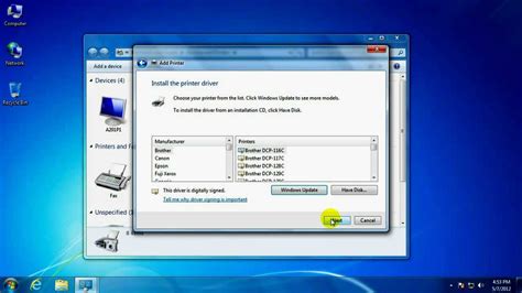 How to add a network printer using Windows 7 - YouTube