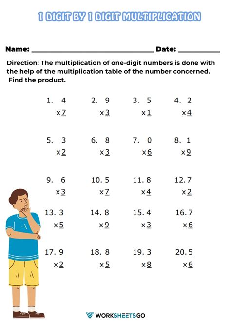 Toradh íomhá ar Worksheet for 4th Grade Math Doble Digit Multiplication