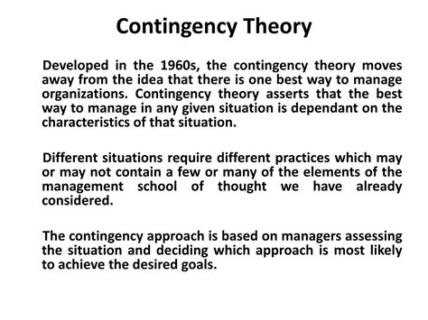 Image result for Contingency Theory Manager