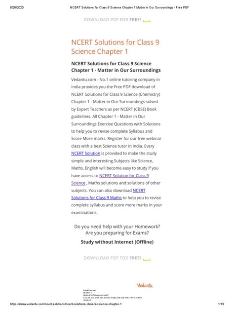 Class 9 Science Chapter 1 Worksheet に対する画像結果