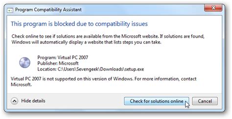Image result for Program Compatibility Check Windows 1.0