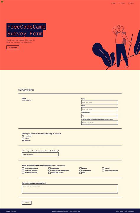 Image result for Freecodecamp Survey Form