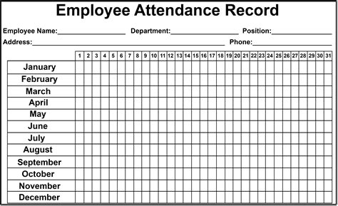 Toradh íomhá ar Attendance Tracking Form