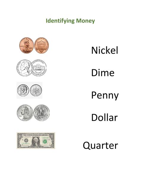 Identifying Money Worksheets Printable に対する画像結果