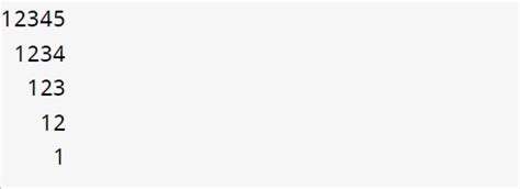 Toradh íomhá ar Reverse Half Pyramid in Java