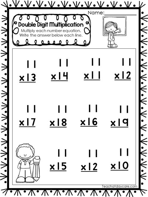Free Printable Double-Digit Multiplication Worksheets に対する画像結果