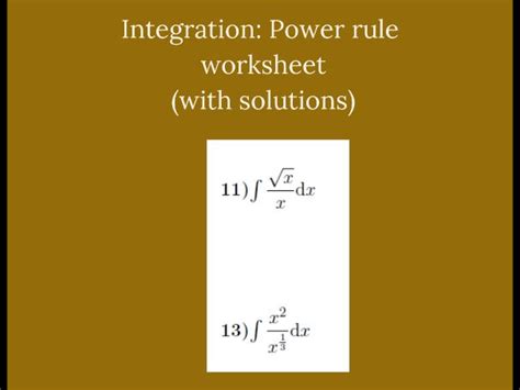 General Power Rule for Integration Worksheet に対する画像結果