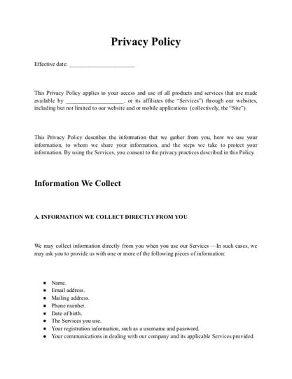 Image result for Primary School Privacy Policy Template