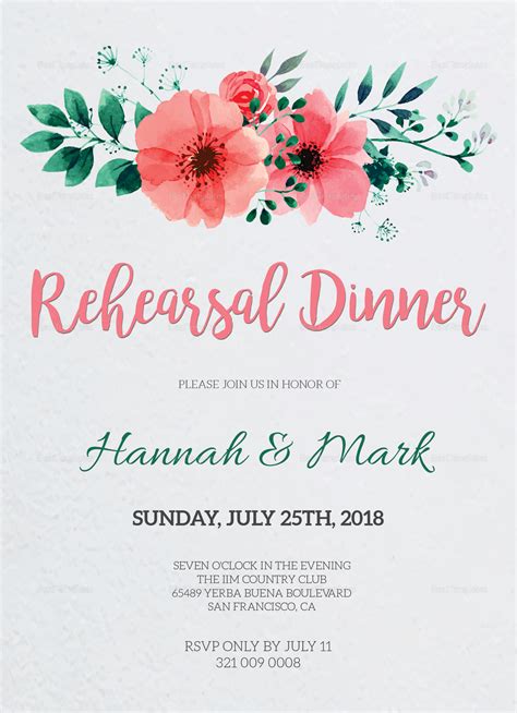 Toradh íomhá ar Rehearsal Dinner Invite Examples