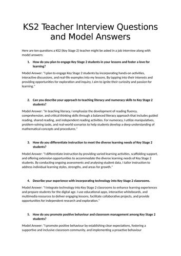 Toradh íomhá ar Interviewing Questions KS2