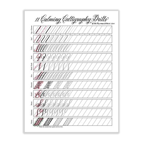 Calligraphy Guidelines Printable に対する画像結果