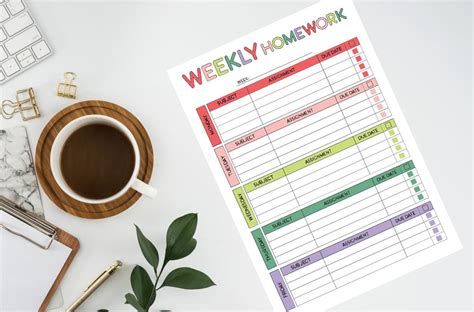 Image result for Weekly Homework Planner Kids