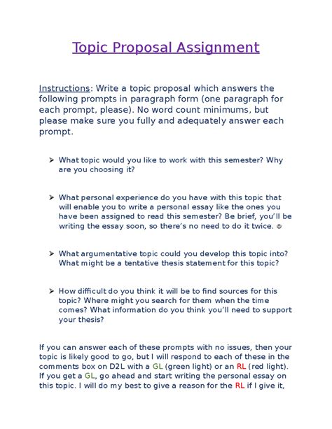 Toradh íomhá ar Topic Proposal Writing Examples