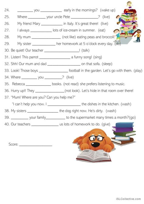 Image result for Present Simple Examples Tests