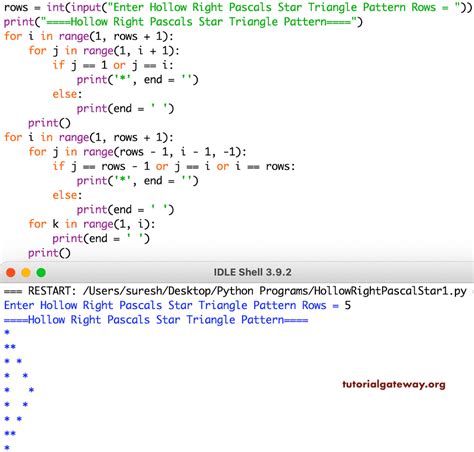 Image result for Python Hollow Triangle