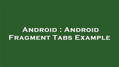 Image result for Android Tab Fragment