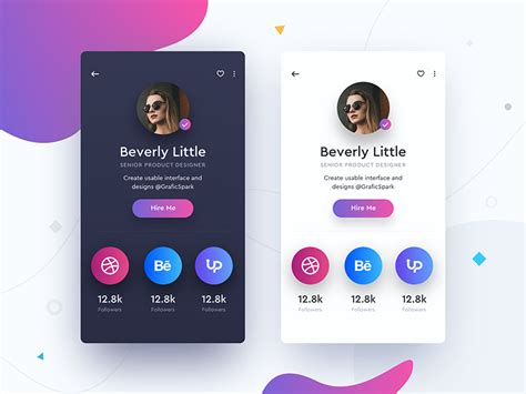 Image result for Profile Card UI Design