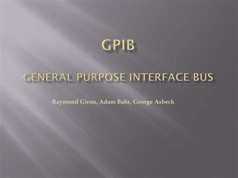 Image result for General Purpose Interface Bus